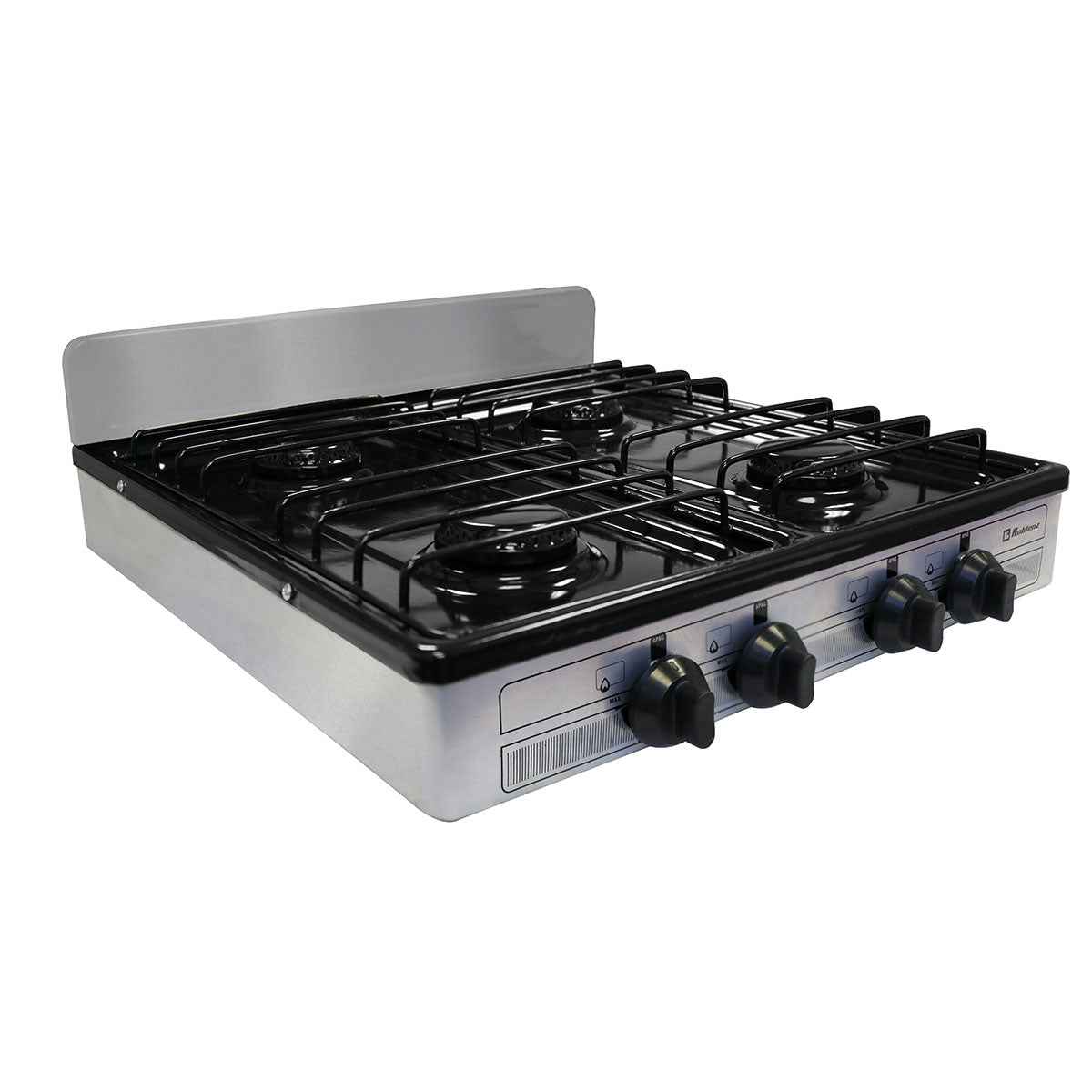 Parrilla Económica Koblenz Modelo PSK400S VICTORIA - vista de tres cuartos con cuatro quemadores