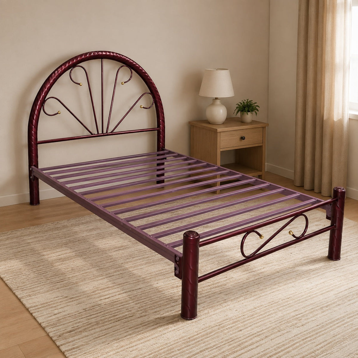 Cama Modelo Esmaltada Individual Vino - portada ambientada verificada