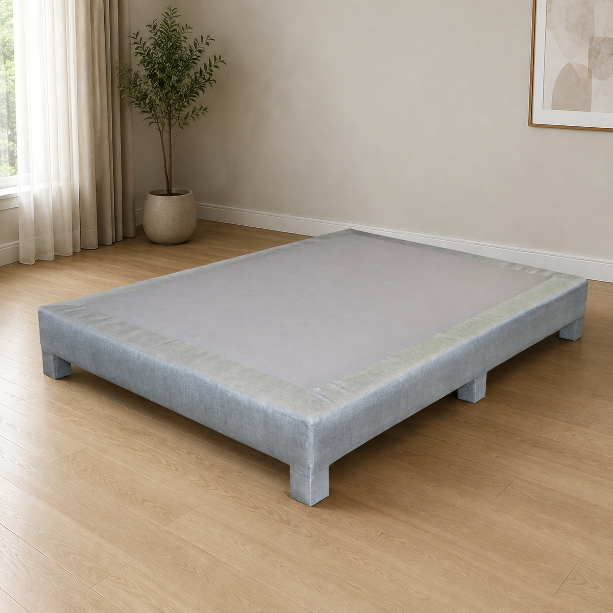 Base para Cama Modelo Roca Matrimonial Tela - portada ambientada verificada