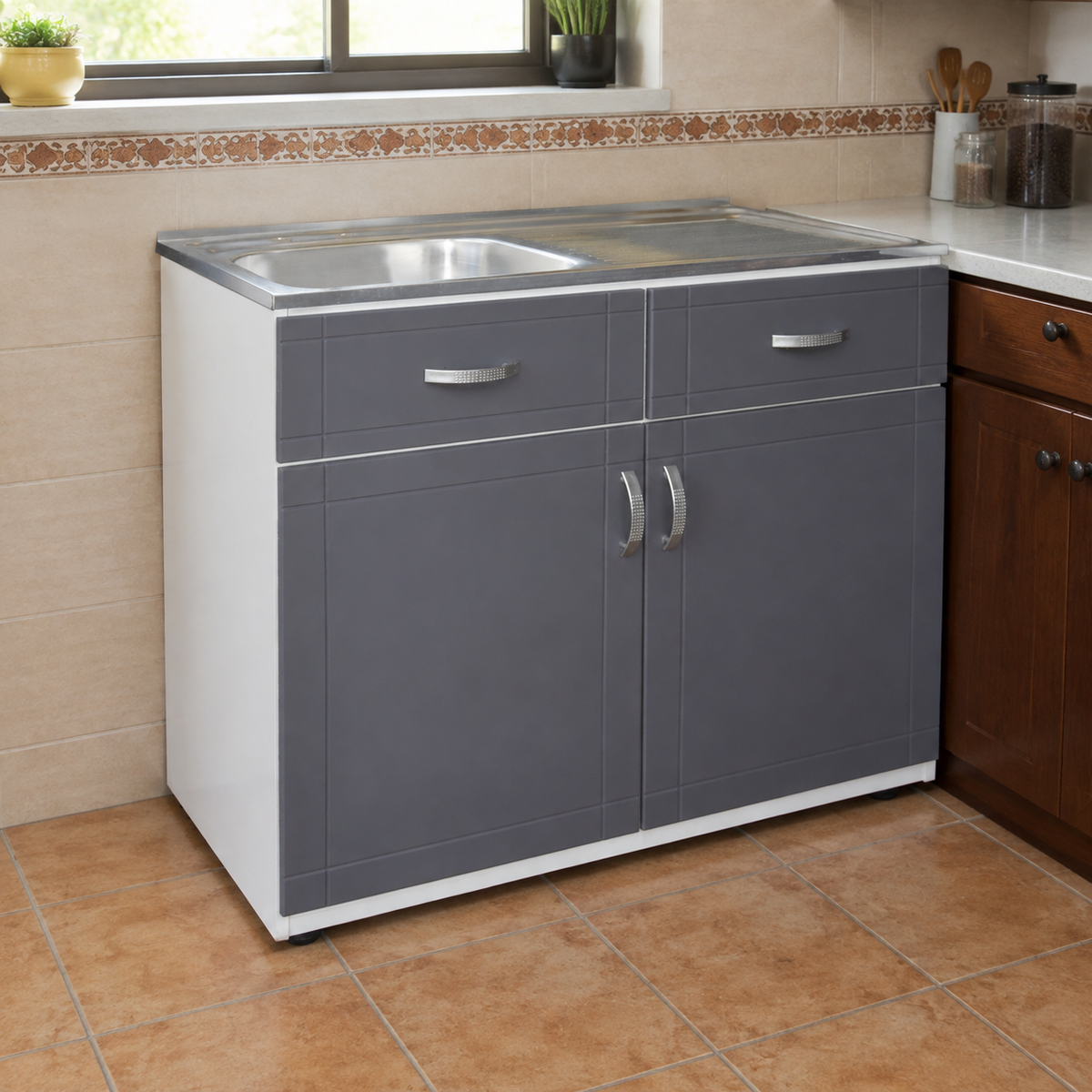Fregadero Modelo Cartagena Gris - producto ambientado