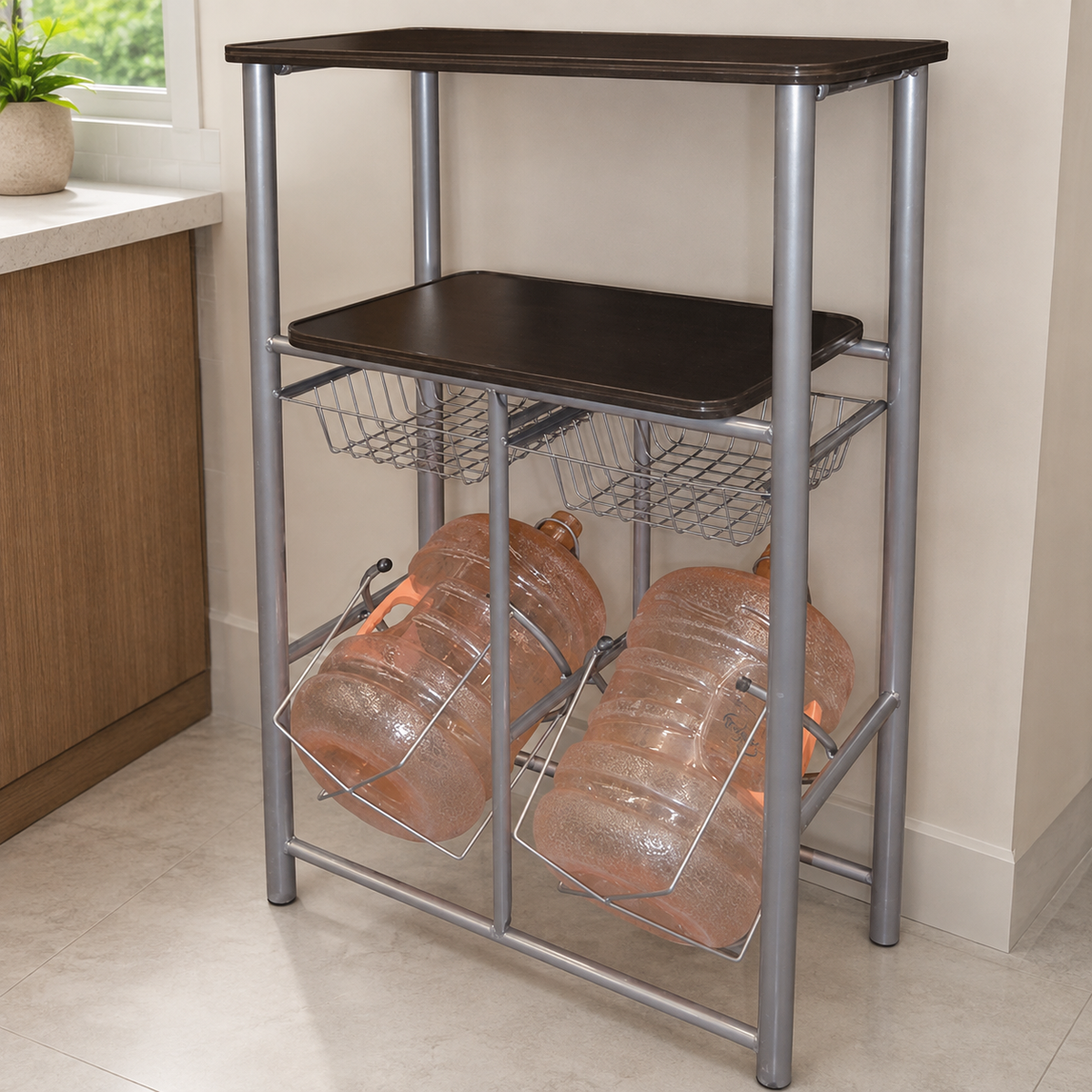 Mueble para Cocina Modelo Doble Gris/chocolate - portada ambientada