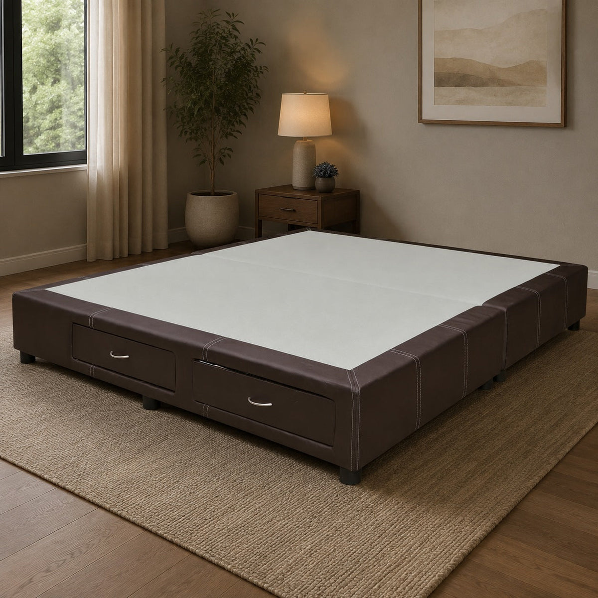 Base para Cama Modelo Plus Cajones Matrimonial Tela - portada ambientada verificada