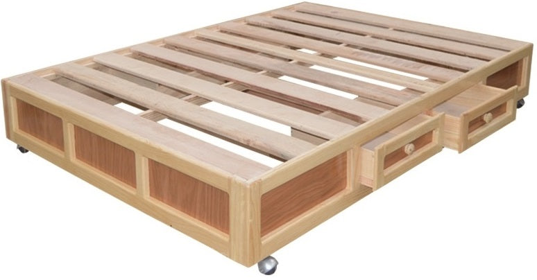 Base para Cama Modelo Grecia Individual Natural - producto completo en fondo blanco