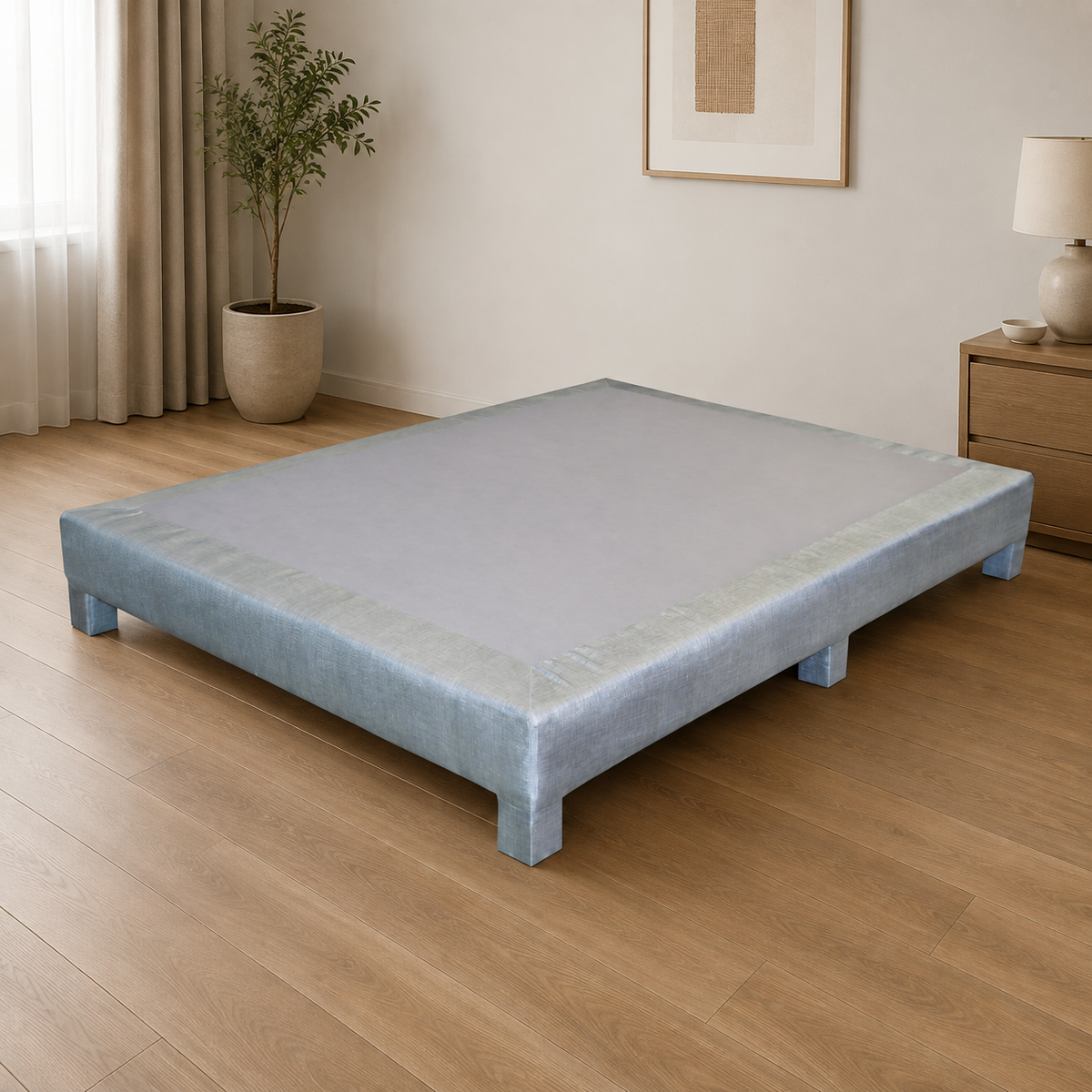 Base para Cama Modelo Roca Queen Size Tela - portada ambientada verificada