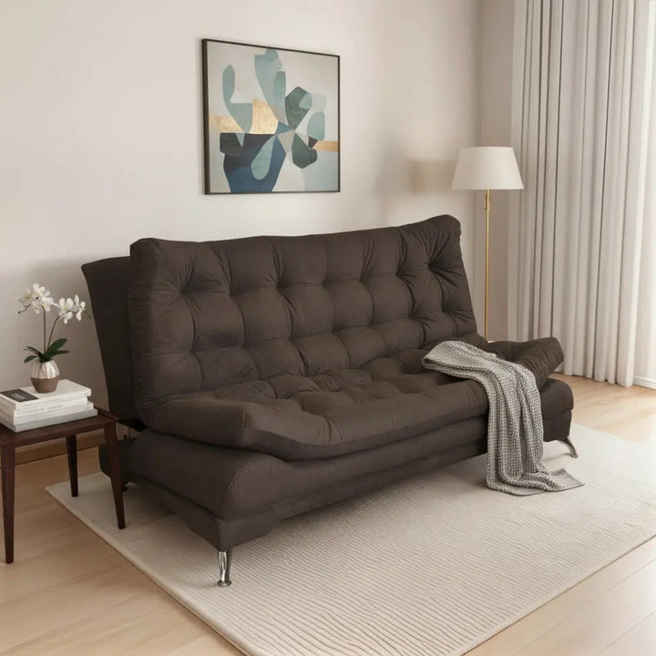 Sofá Cama Modelo Canoa Chocolate - producto ambientado
