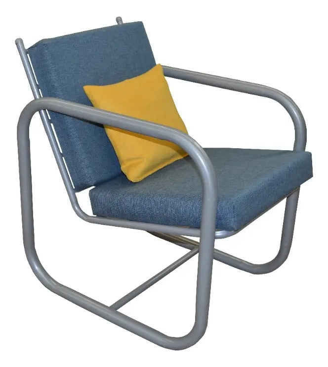 Sillon Modelo Miranda Individual Gris - producto completo en fondo blanco