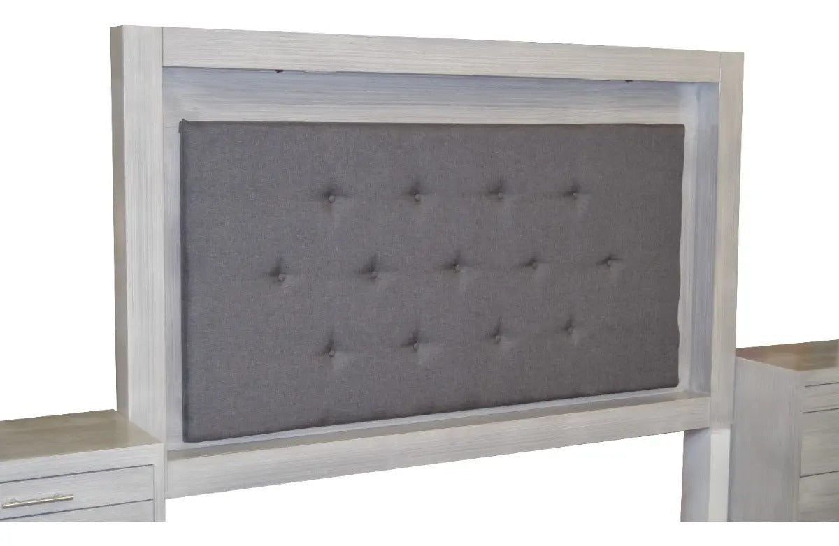 Cabecera Modelo Chiapas King Size Gris - producto completo en fondo blanco