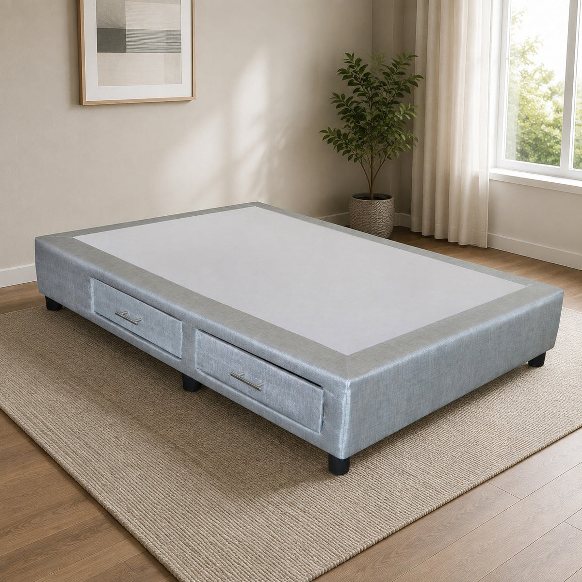 Base para Cama Modelo Plus Cajones Queen Size Tela - portada ambientada verificada