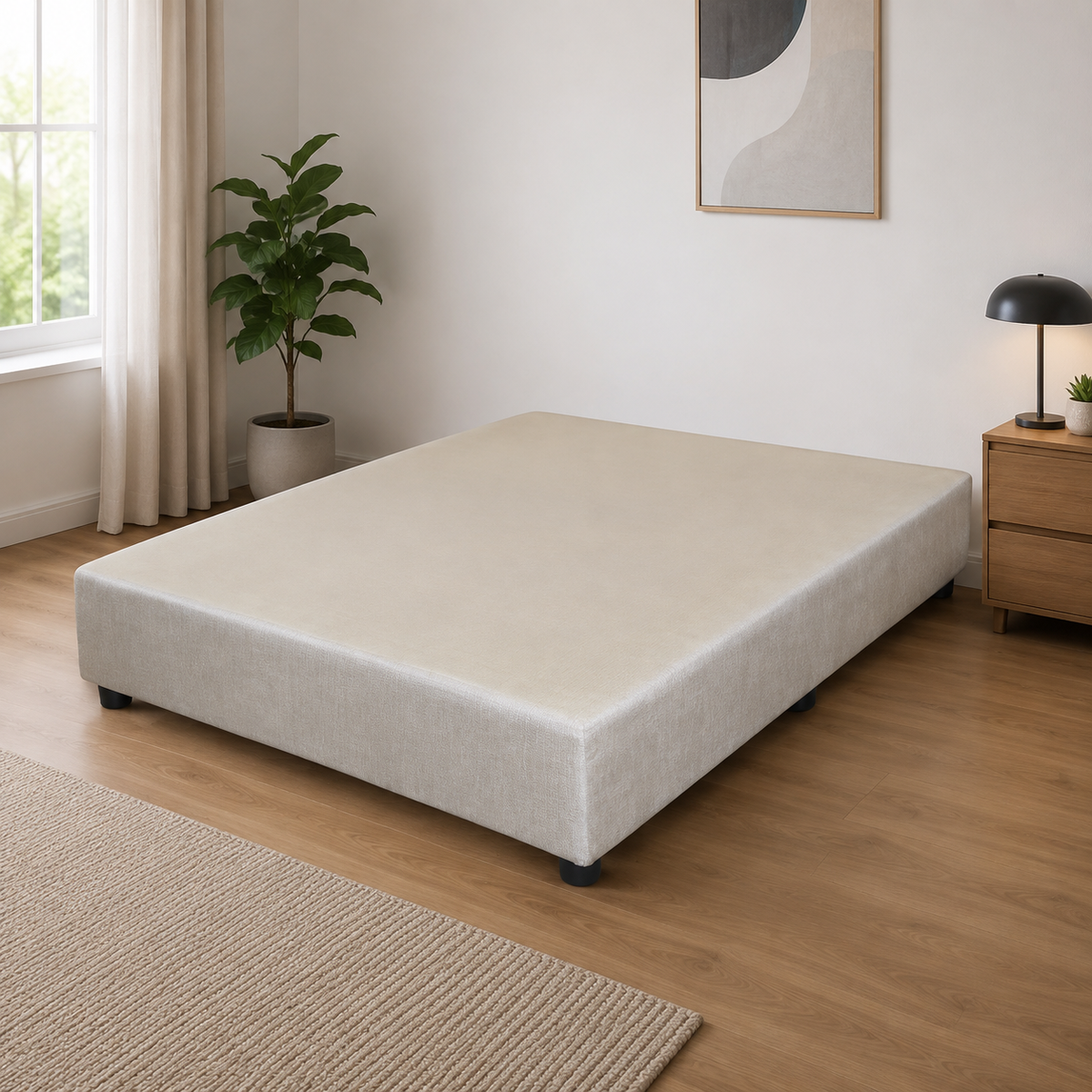 Base para Cama Modelo Plus Queen Size Tela - ambientación realista verificada