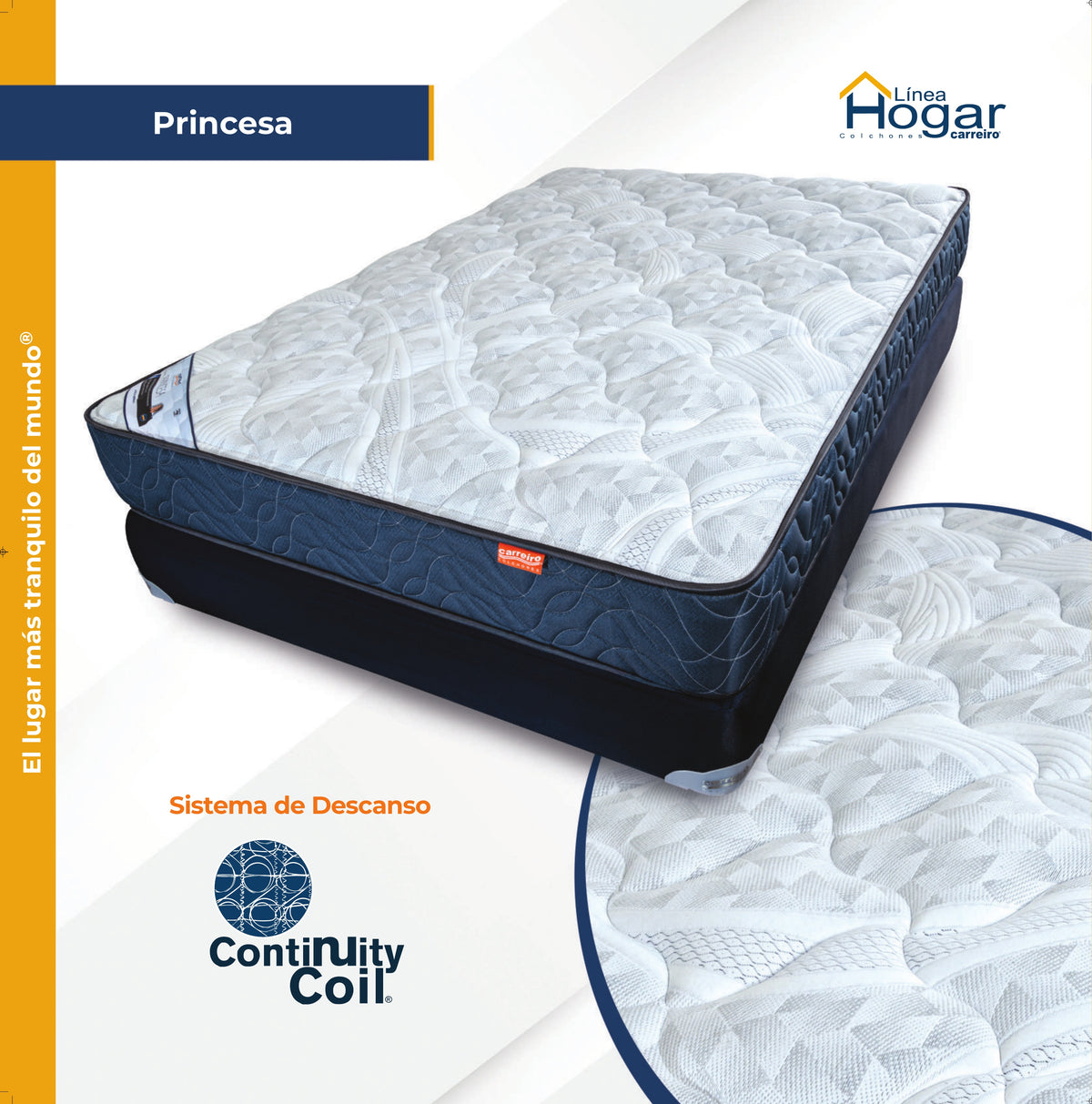 Colchón Carreiro Modelo Princesa Individual - modelo oficial Carreiro 2025