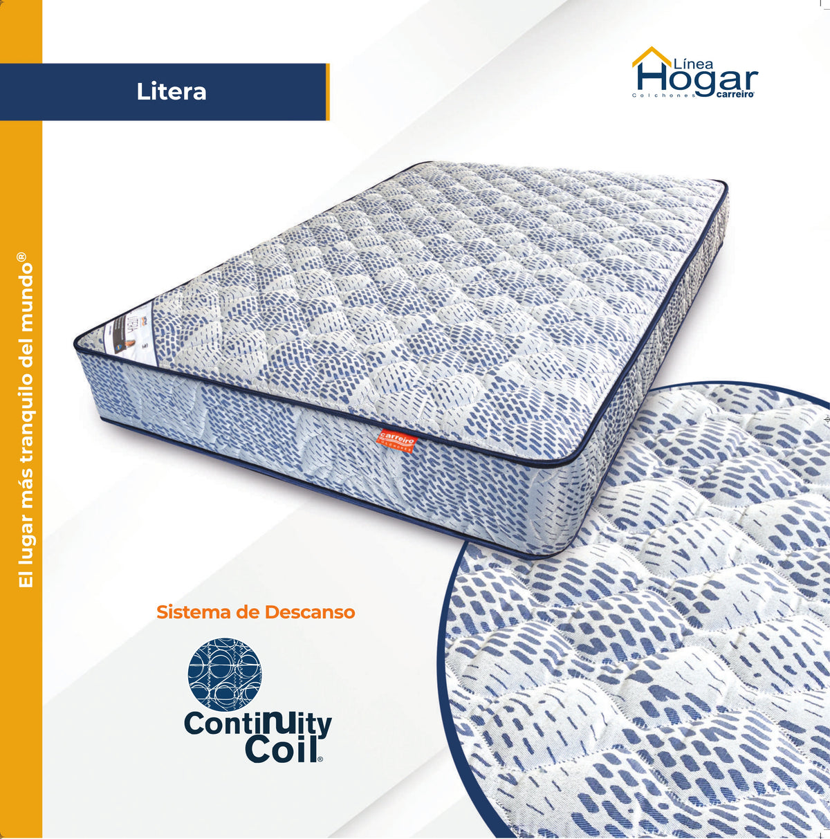 Colchón Carreiro Modelo Litera Individual - modelo oficial Carreiro 2025