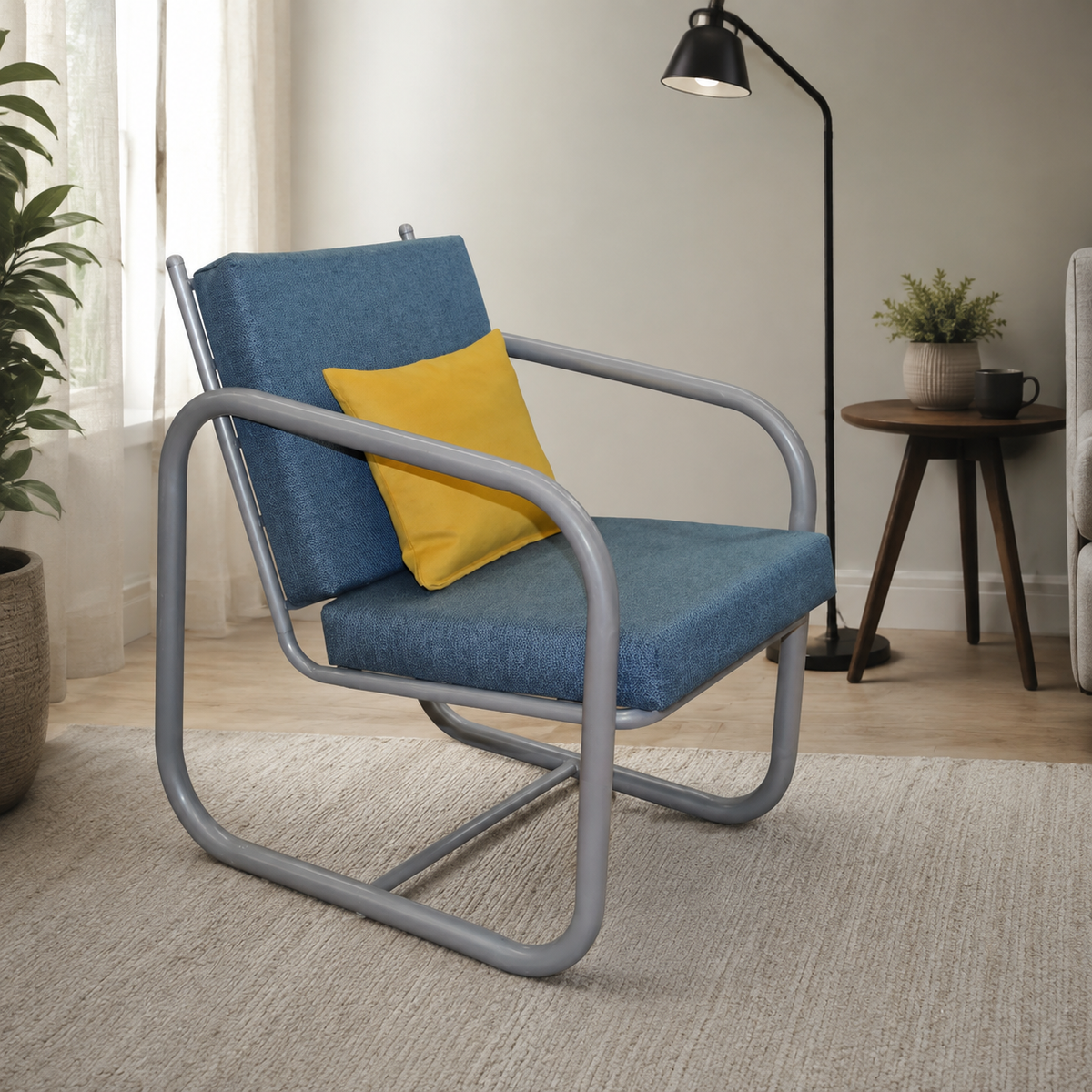 Sillon Modelo Miranda Individual Gris - portada ambientada