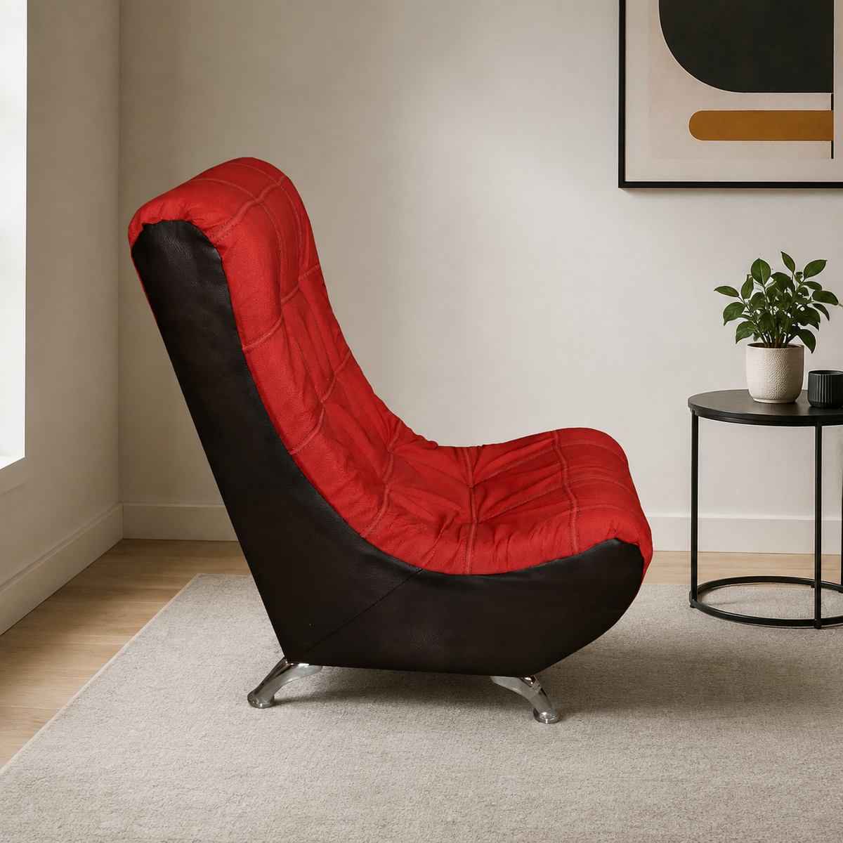 Sillon Modelo Francia Rojo con Chocolate - portada ambientada