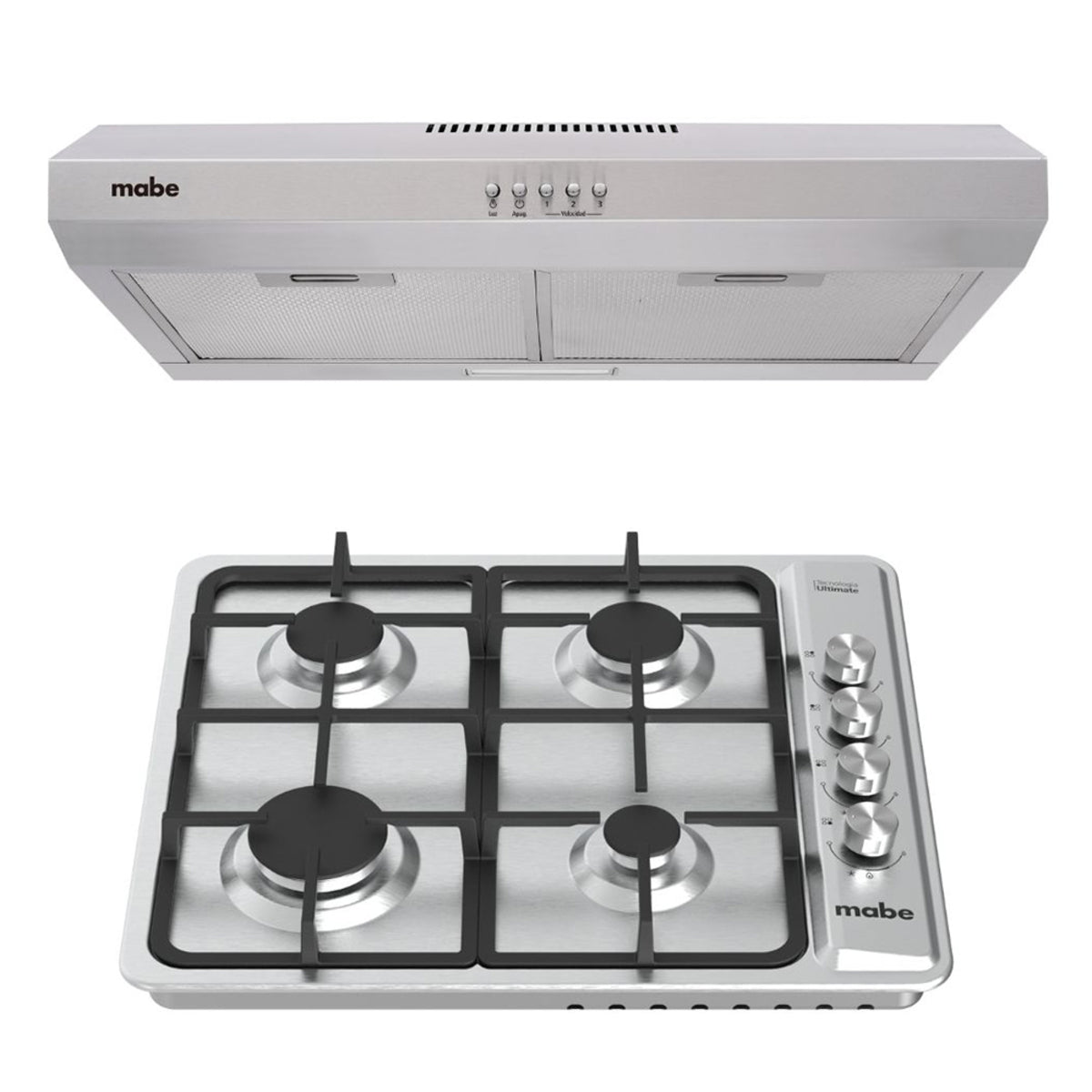 Combo Parrilla y Campana Mabe Modelo PM6040CM6040 - combo completo, vista frontal oficial