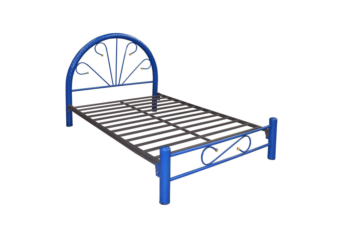 Cama Modelo Esmaltada Matrimonial Azul - producto exacto sobre fondo blanco
