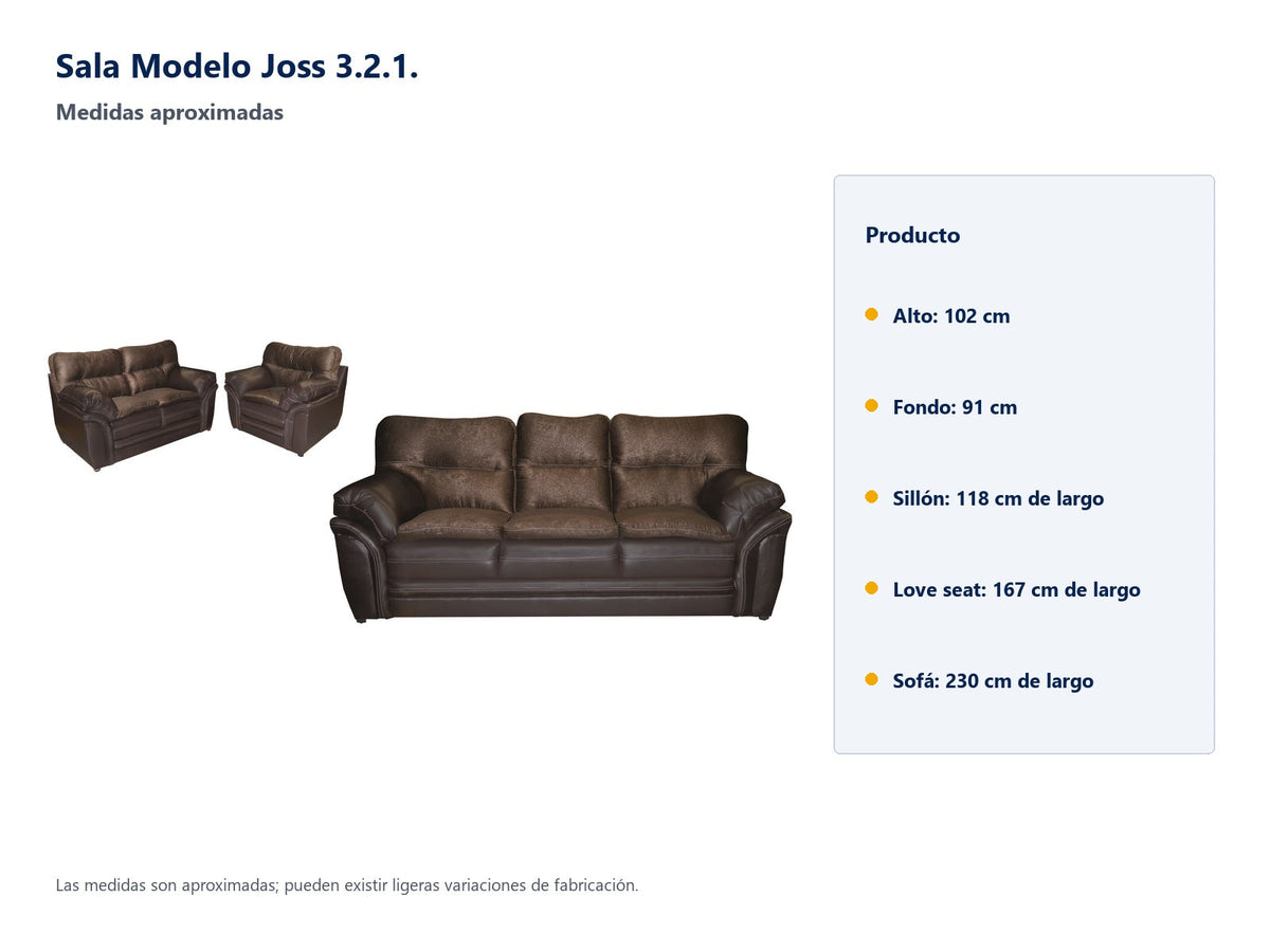 Sala Modelo Joss 3.2.1. - medidas aproximadas