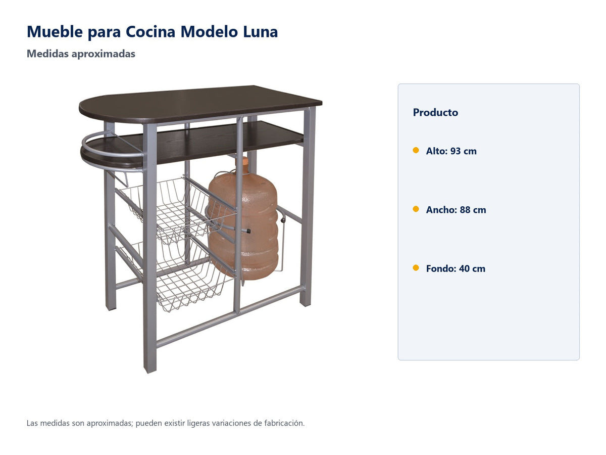 Mueble para Cocina Modelo Luna - medidas aproximadas