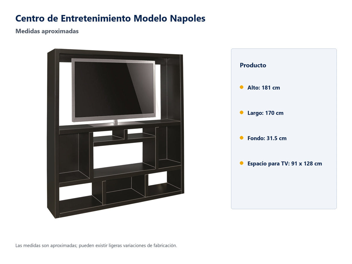 Centro de Entretenimiento Modelo Napoles - medidas aproximadas