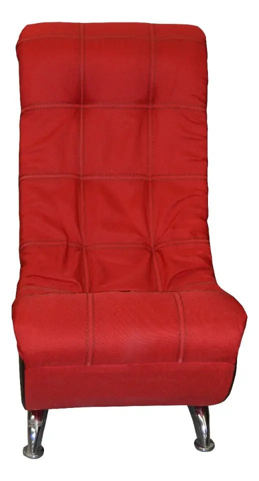 Sillon Modelo Francia Rojo con Chocolate - vista frontal