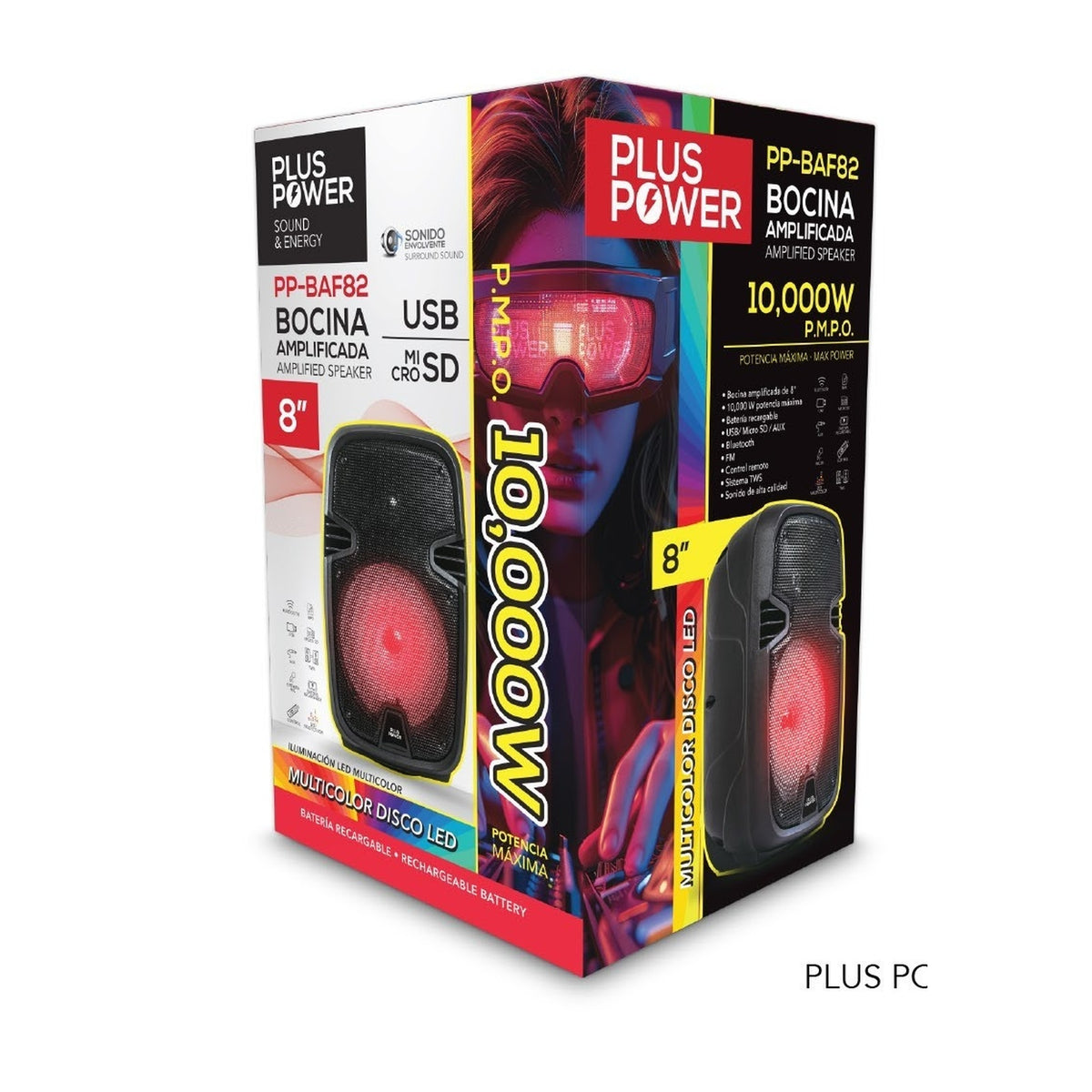 Bafle Amplificado Plus Power Modelo PP-BAF82 - empaque original