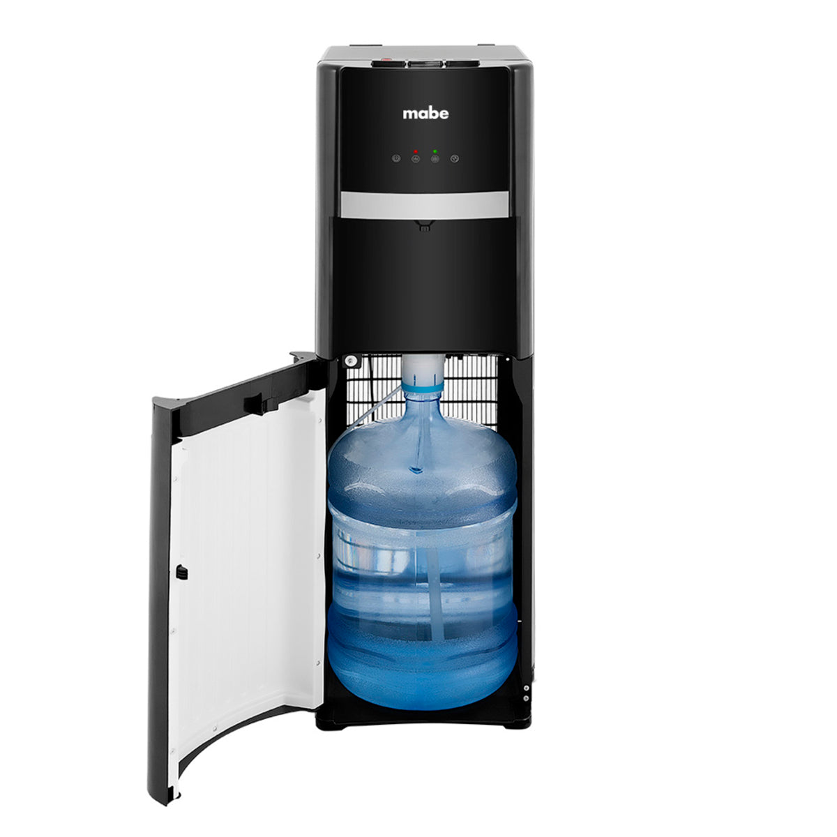 Enfriador de Bebidas Mabe Modelo Mxcbl01d - interior abierto con accesorios