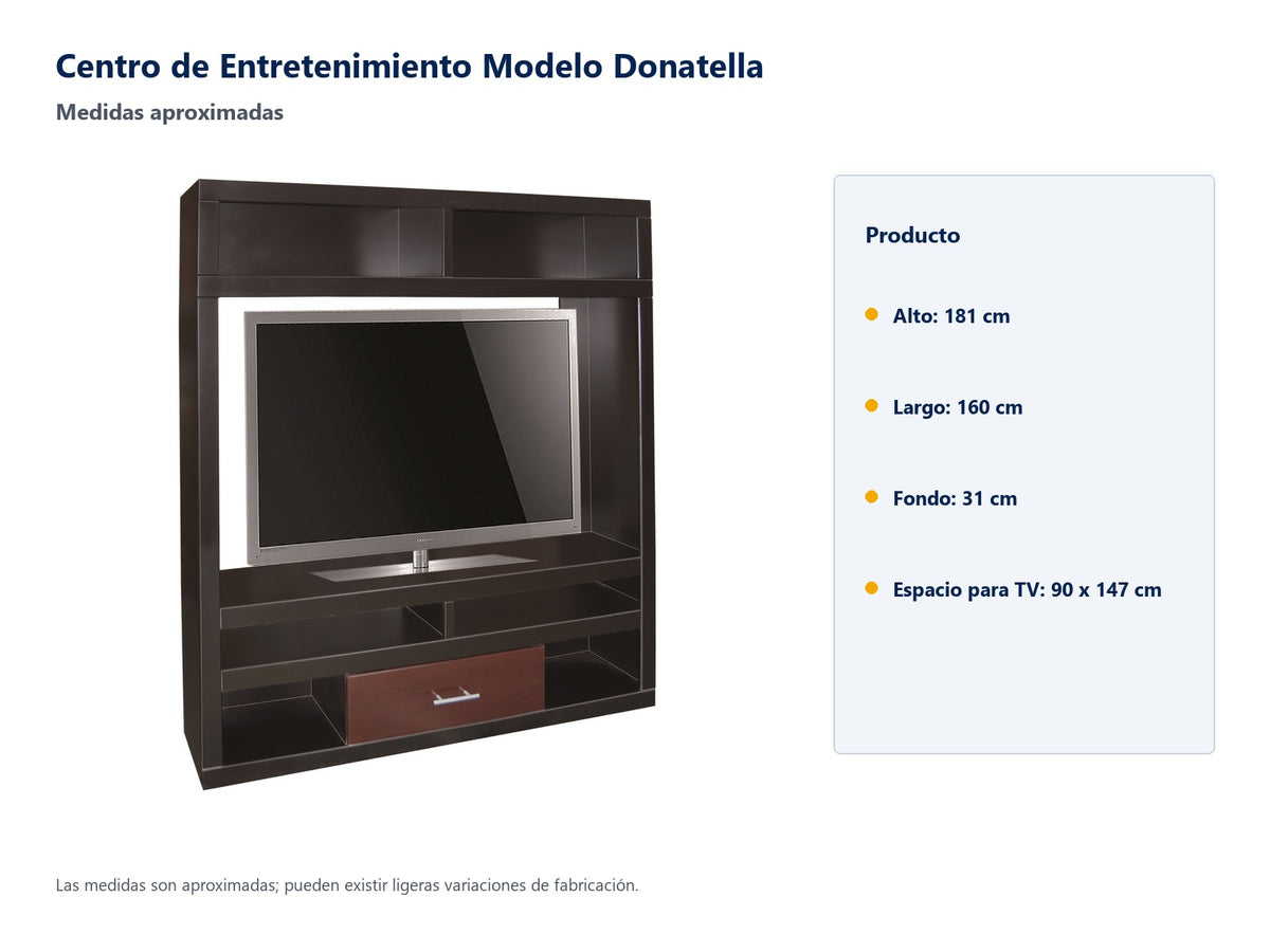 Centro de Entretenimiento Modelo Donatella - medidas aproximadas