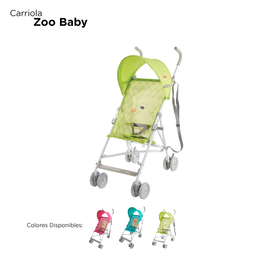 Carriola D'bebe Modelo Zoo Verde - vista general y colores disponibles