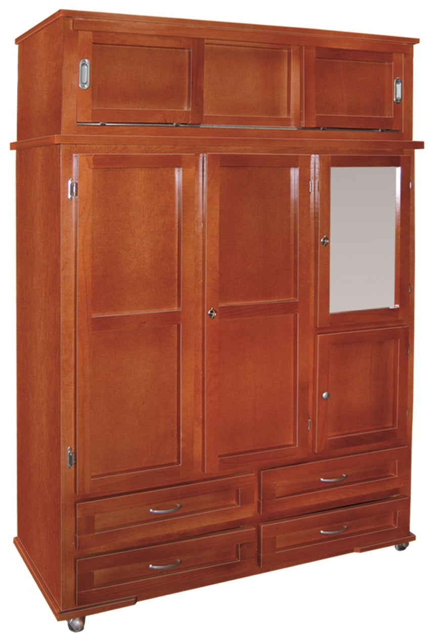 Ropero Modelo Casablanca Caoba - producto exacto sobre fondo blanco, vista frontal sin texto