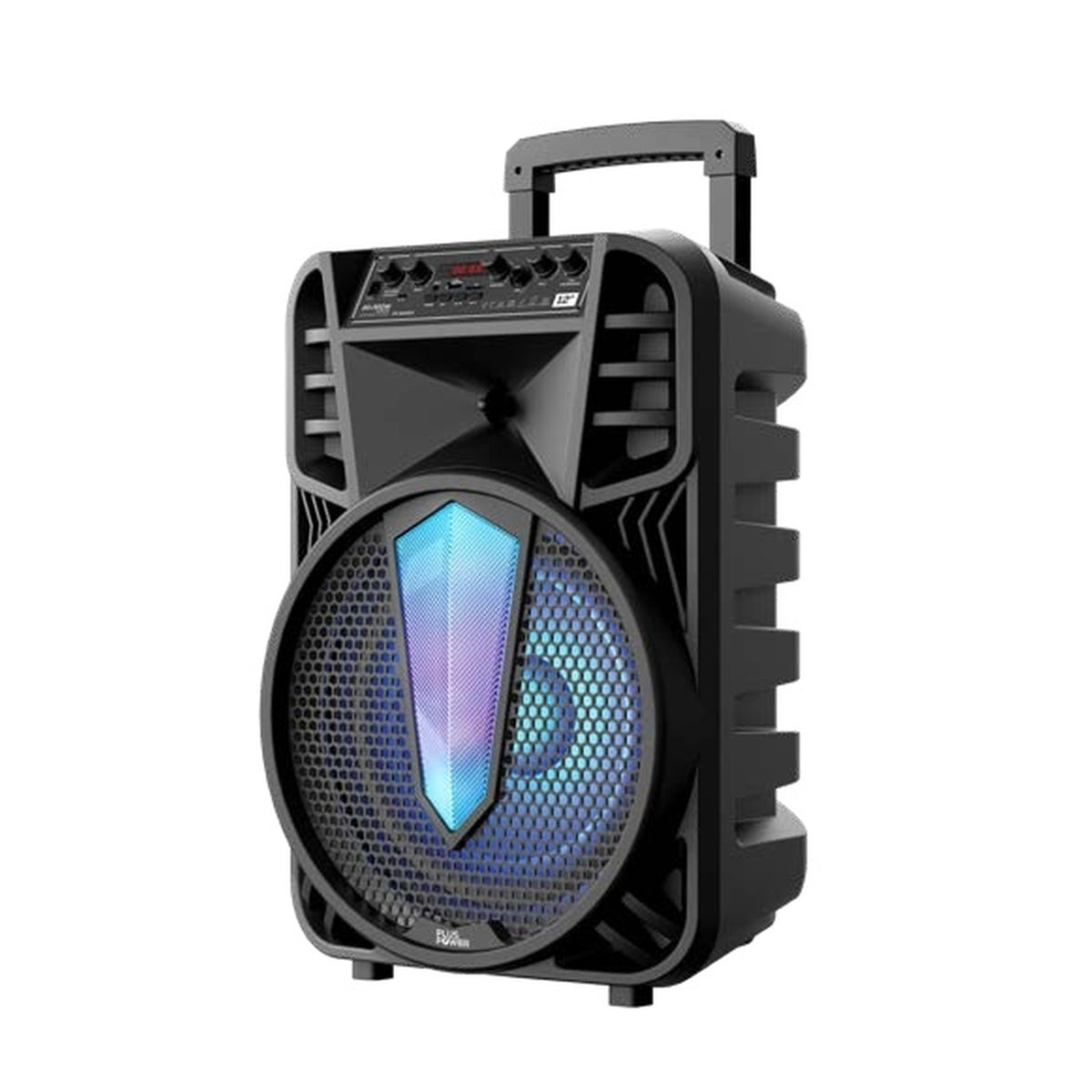 Bafle Amplificado Plus Power Modelo PP-BAF123 - vista lateral exacta