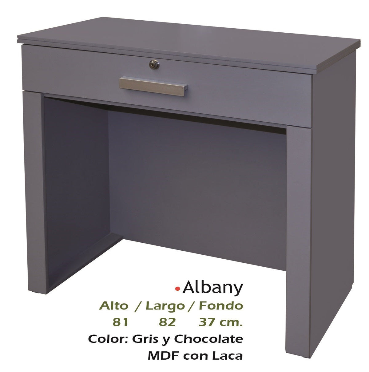 Escritorio Modelo Albany Gris - medidas aproximadas