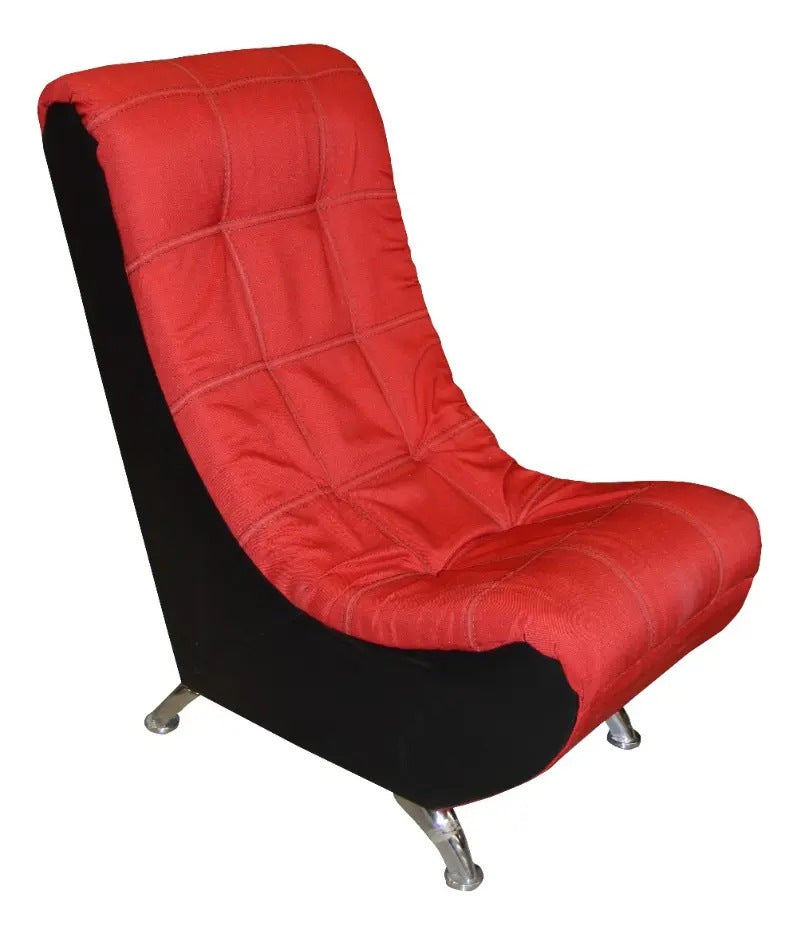 Sillon Modelo Francia Rojo con Chocolate - vista lateral opuesta