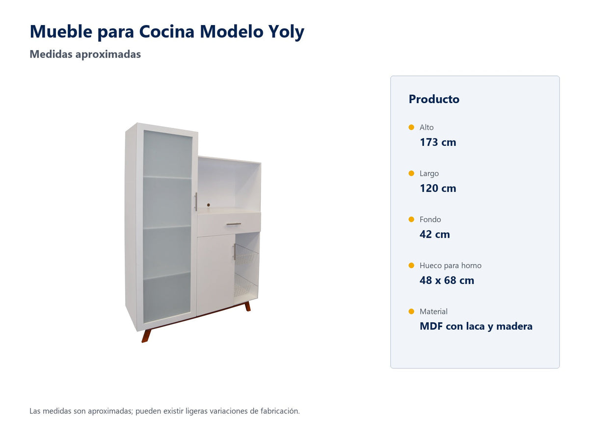 Mueble Para Cocina Modelo Yoly - Mueble para Cocina Modelo Yoly - medidas aproximadas