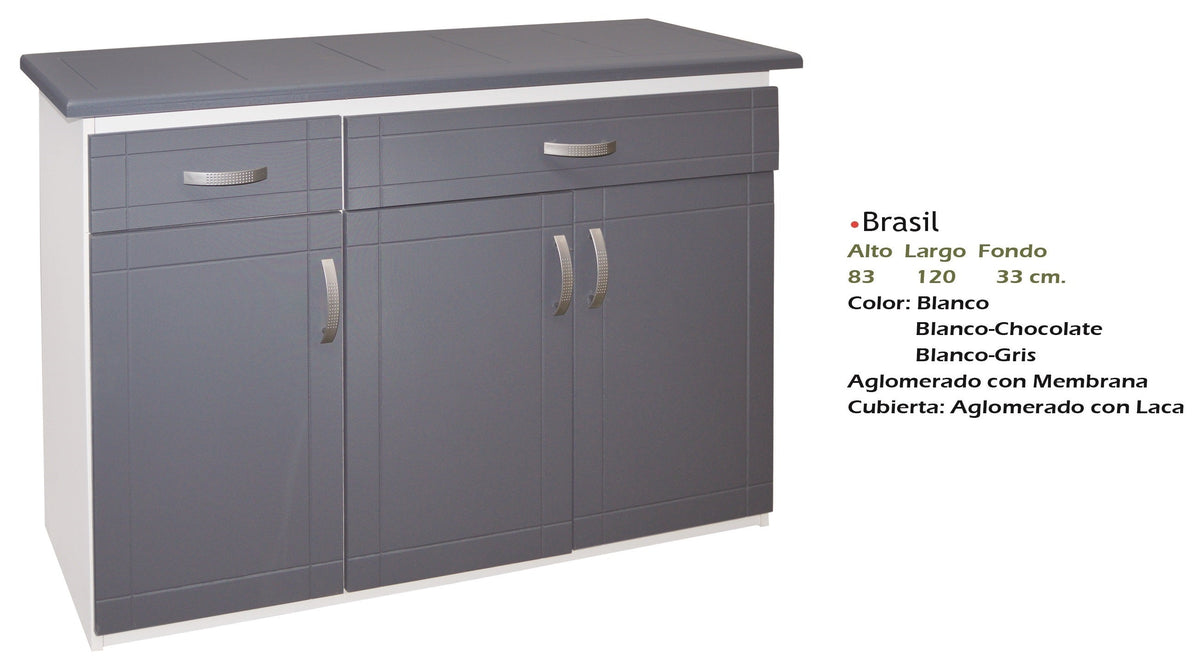 Base para Cocina Modelo Brasil Gris - measurements