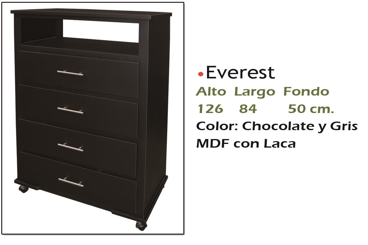 Comoda Modelo Everest Chocolate - Comoda Modelo Everest Chocolate - measurements