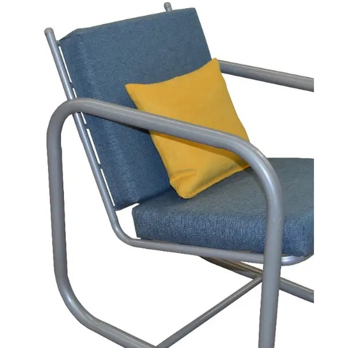 Sillon Modelo Miranda Individual Gris - detalle de estructura y tapizado