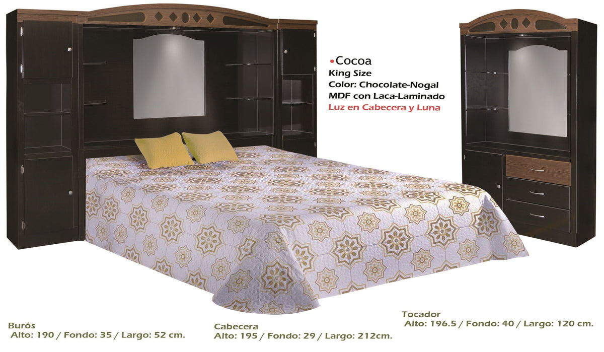 Recámara Modelo Cocoa King Size - measurements