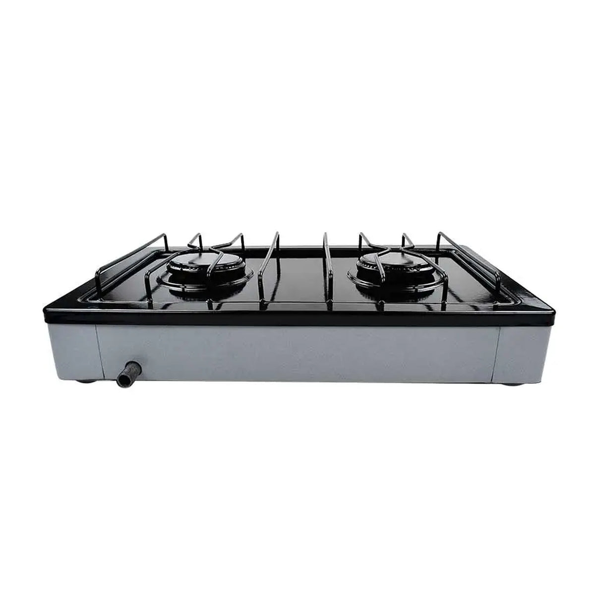 Parrilla Económica Fraga Modelo P104 Inoxidable/Gris - vista posterior y conexión de gas