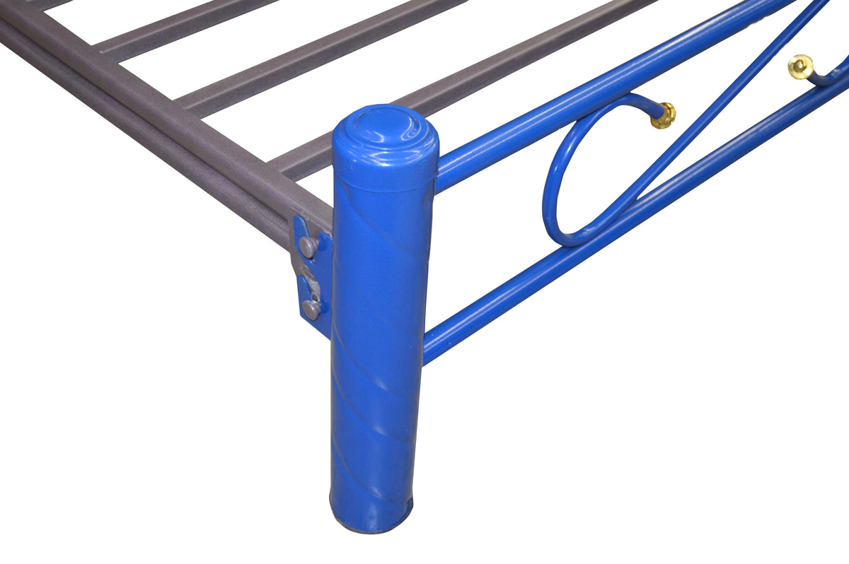 Cama Modelo Esmaltada Individual Azul - detail footboard