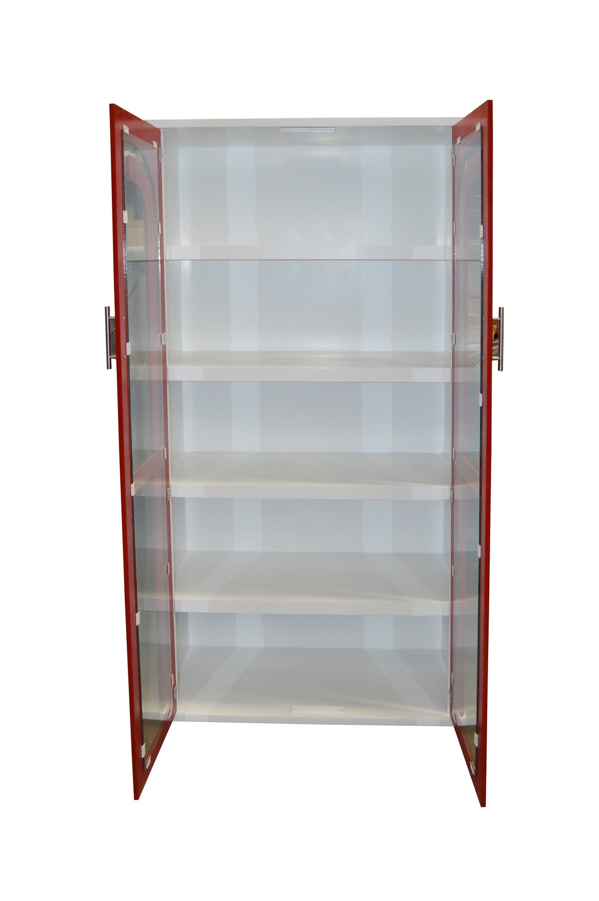 Mueble para Cocina Modelo Colima Grande Rojo - puertas abiertas e interior