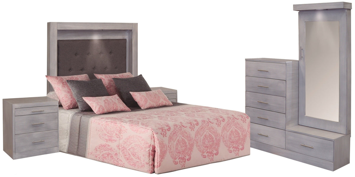 Recámara Modelo Chiapas Matrimonial Gris - vista de referencia del conjunto