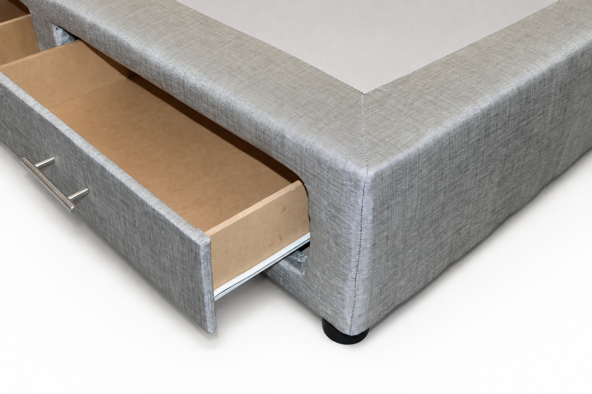 Base para Cama Modelo Plus Cajones Individual Tela - detalle del producto sobre fondo blanco