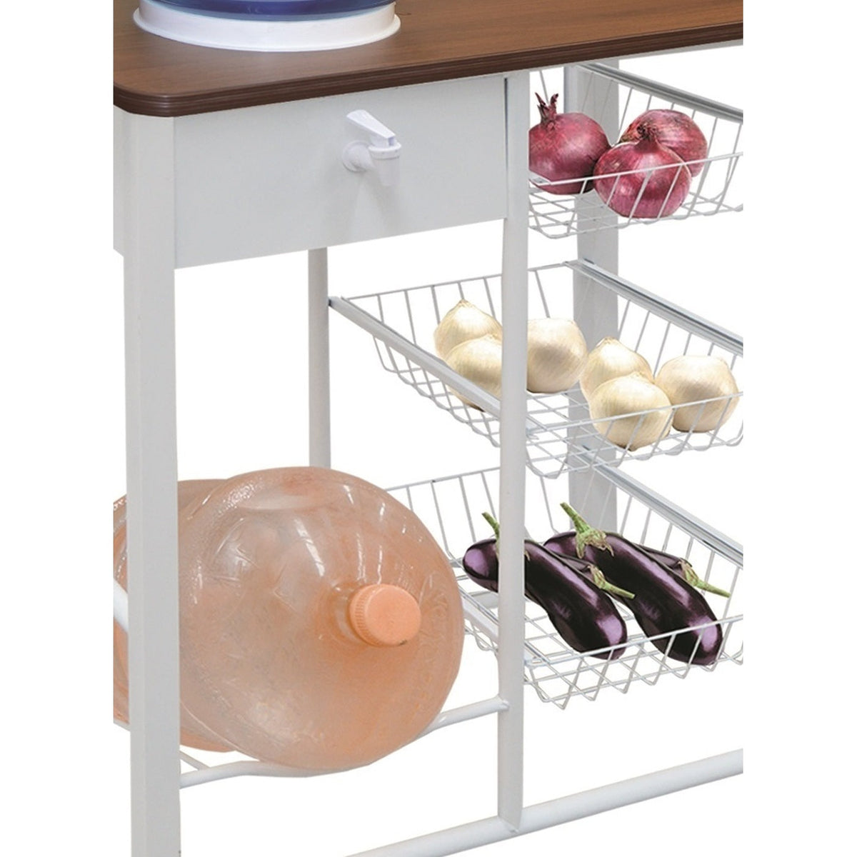 Mueble para Cocina Modelo Dispensador - detalle de canastillas y garrafon