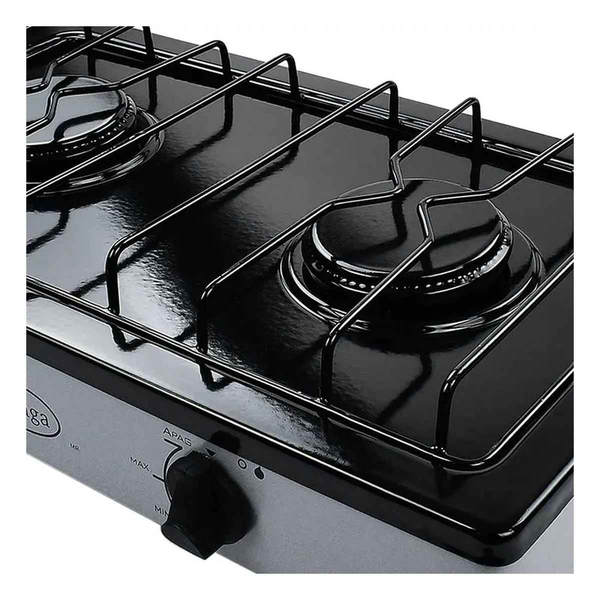 Parrilla Económica Fraga Modelo P104 Inoxidable/Gris - detalle de quemador y parrilla