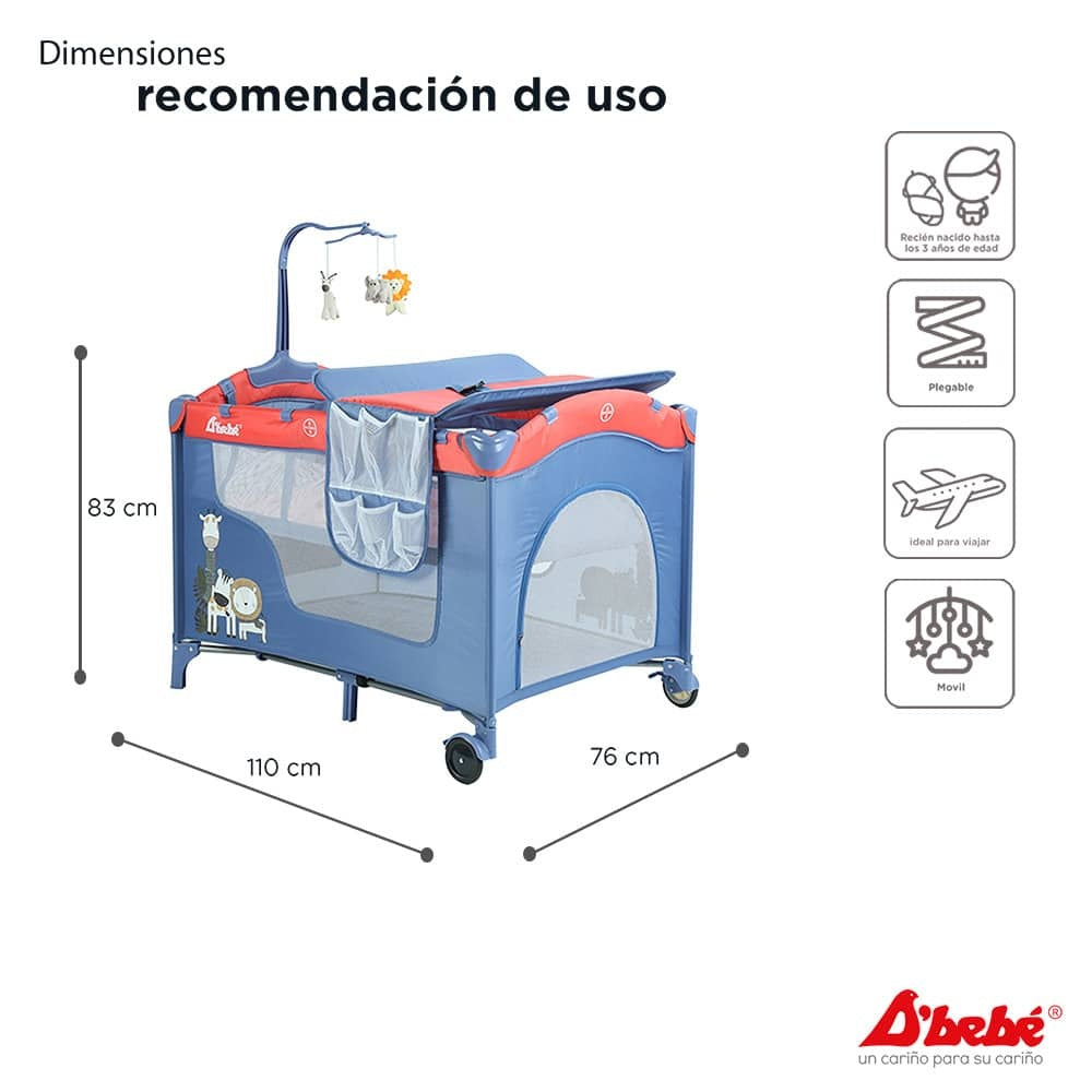 Corral Cuna D'Bebé Modelo Dreams - medidas aproximadas y recomendaciones