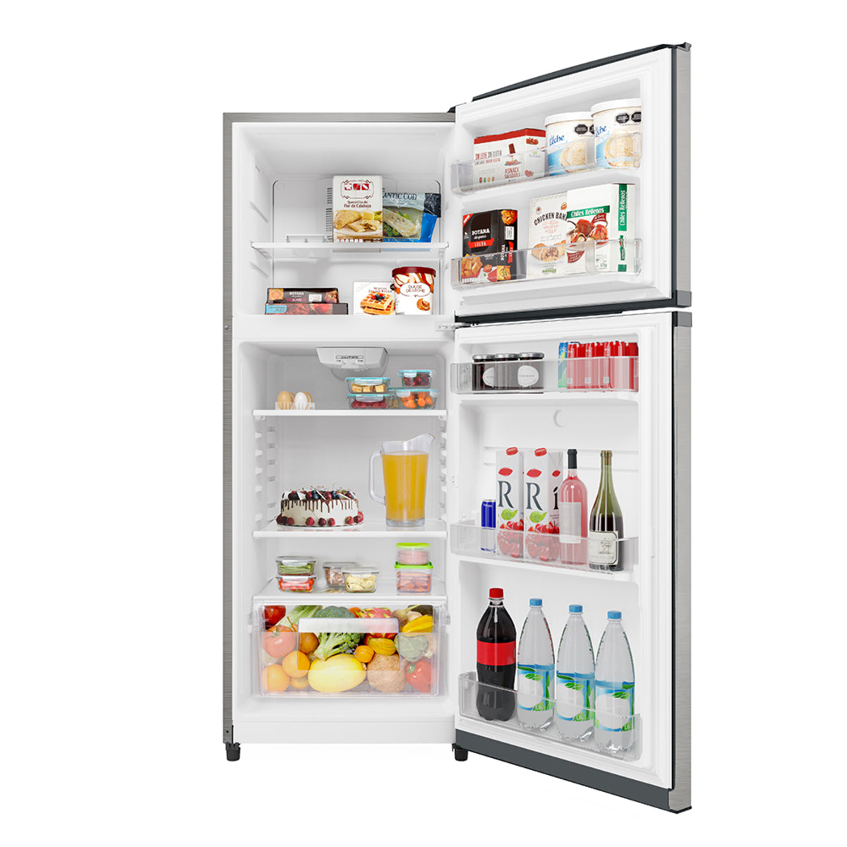 Refrigerador Mabe Modelo RME360PVMRM0 - interior abierto con accesorios