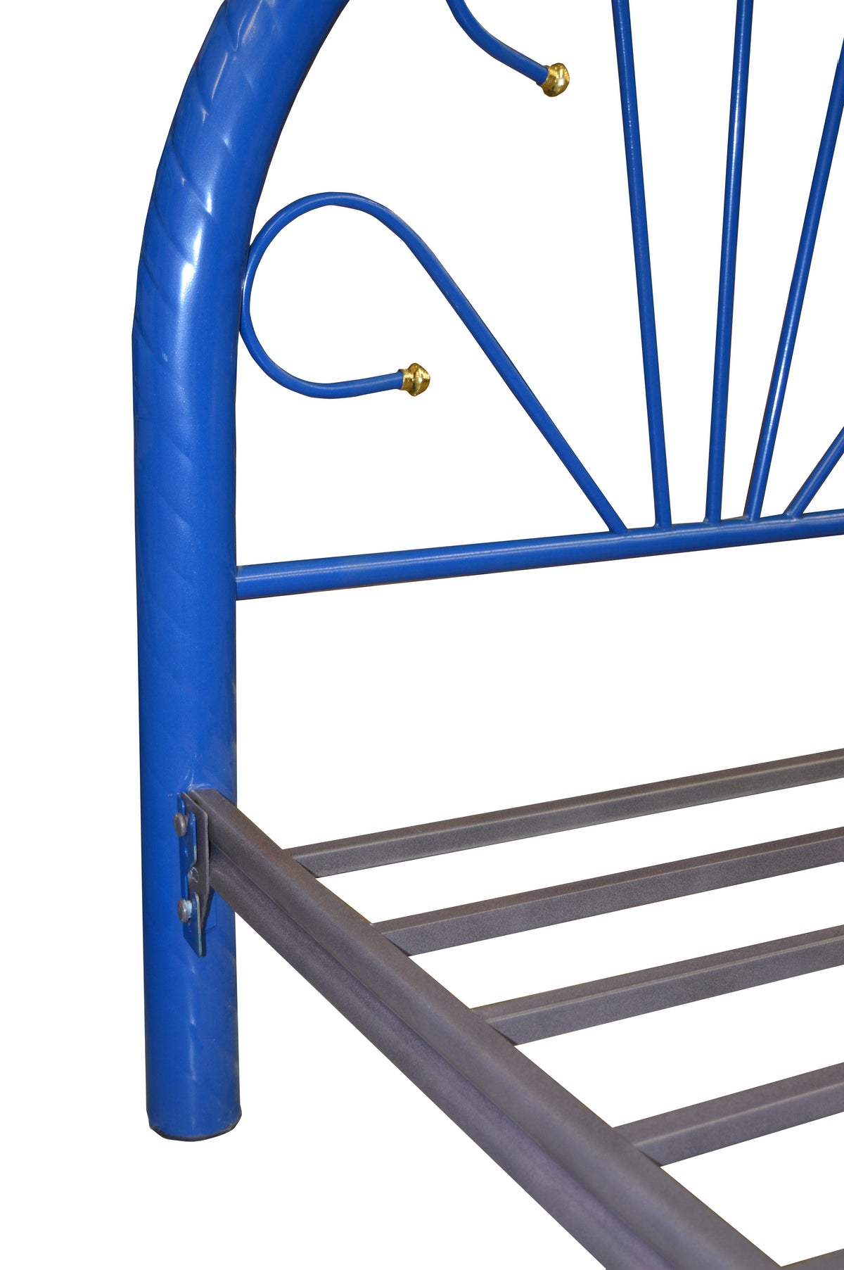 Cama Modelo Esmaltada Individual Azul - detail headboard
