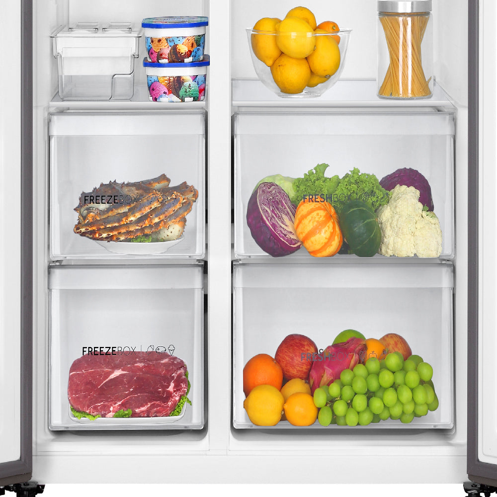 Refrigerador Mabe Modelo MSM480LKLSS0, detalle del cajón legumbrero
