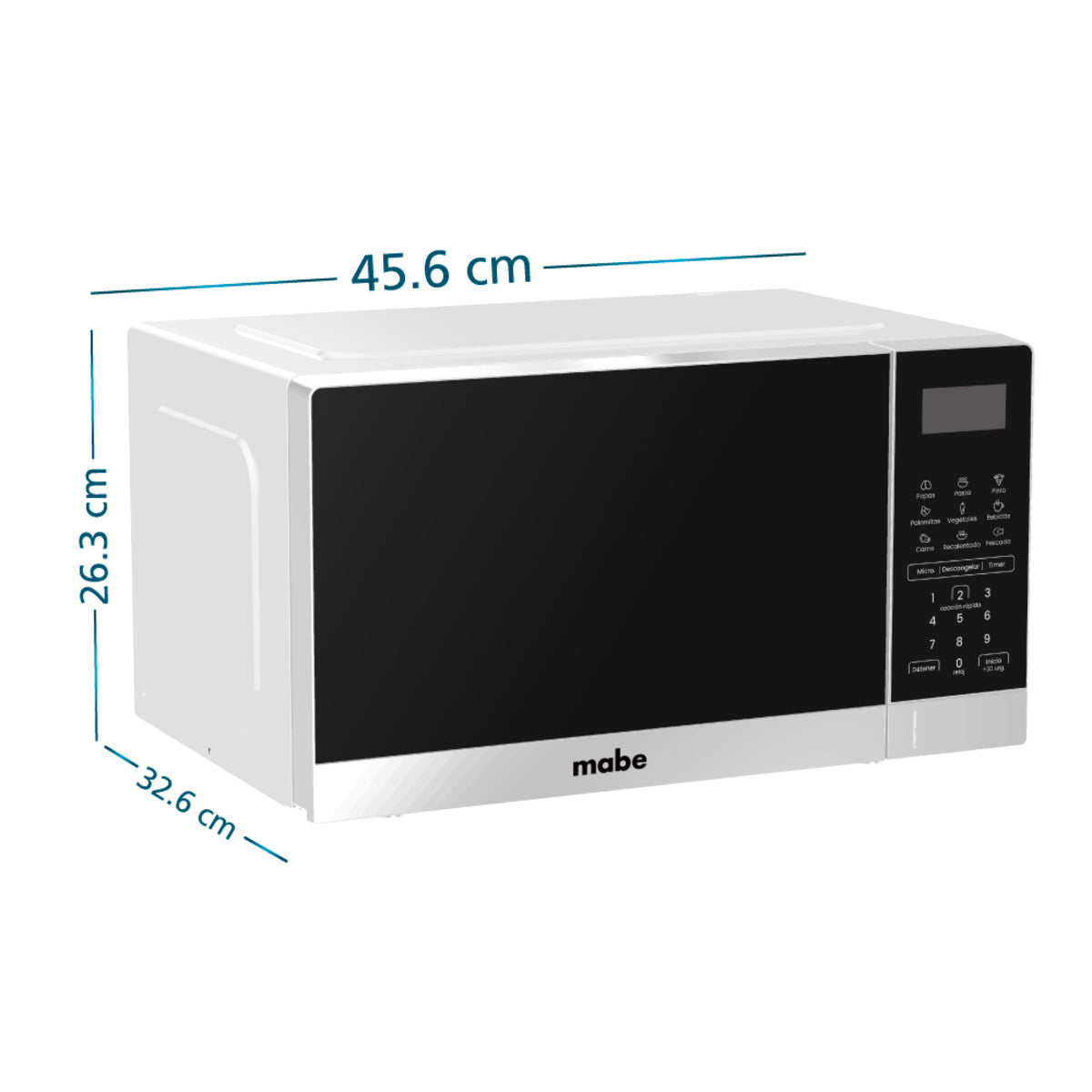 Horno De Microondas Mabe Modelo HMM07BBW - medidas aproximadas