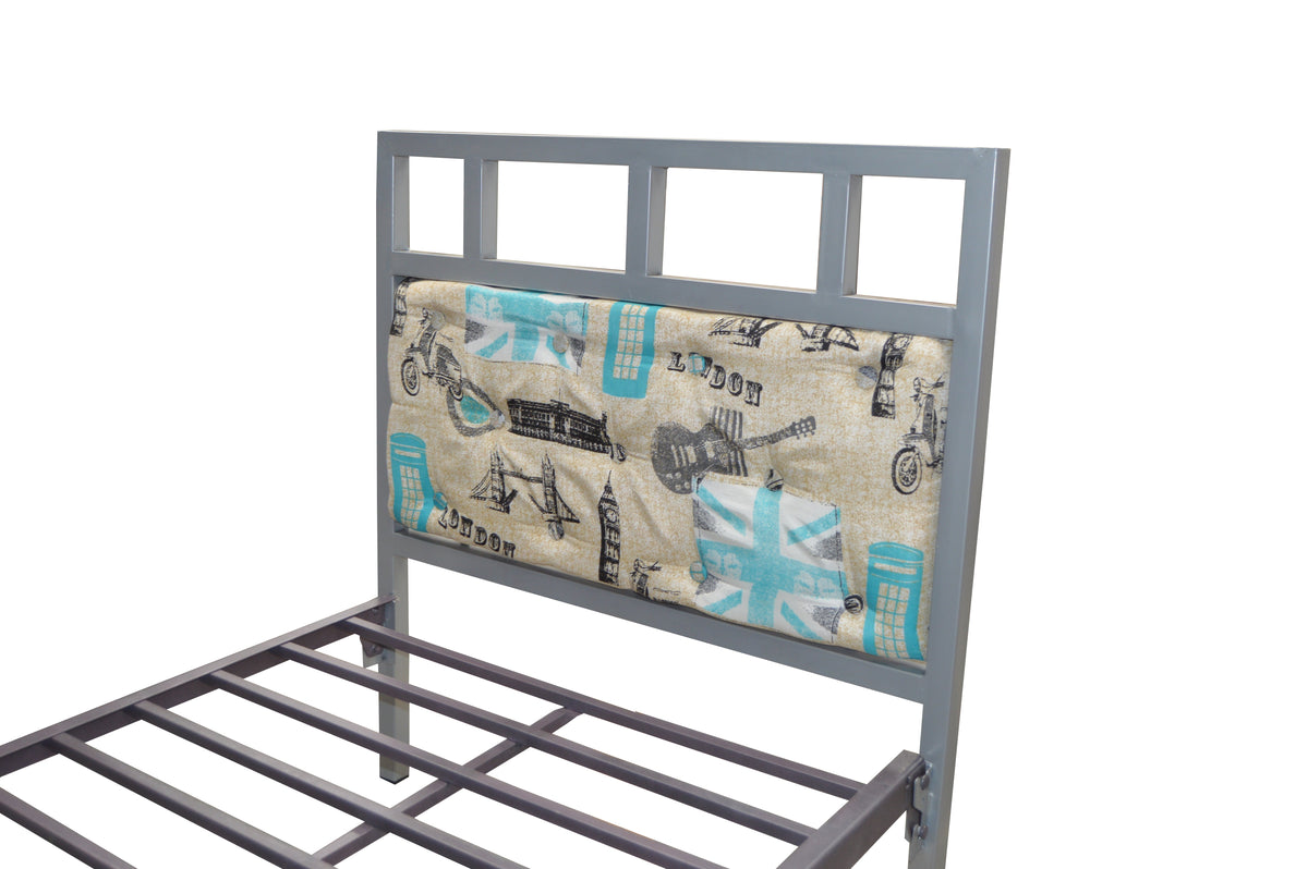 Cama Modelo Berlina Individual Gris - detail headboard