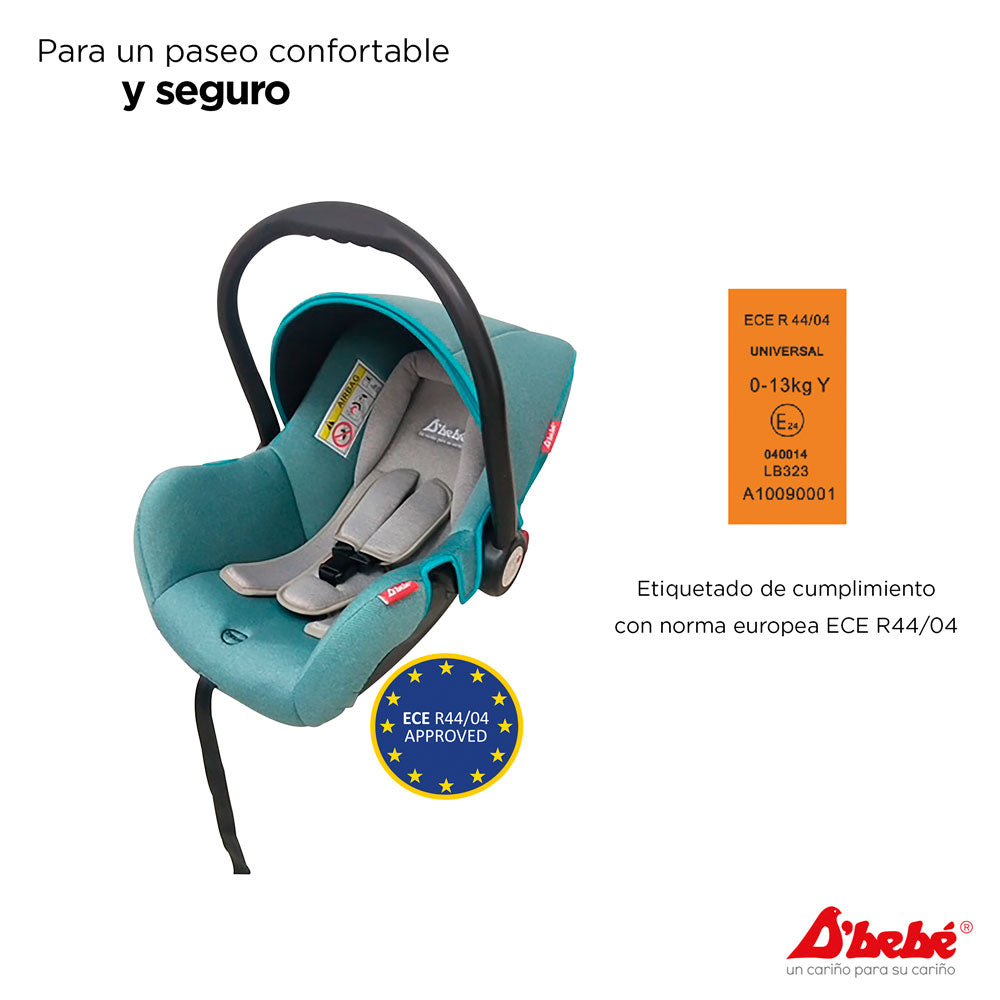 Autoasiento D'Bebe Modelo Mai Travel Menta - detalle oficial del producto
